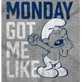 thumbnail image 2 of Sleepy Smurf Monday Got Me Like Funny Men's Graphic T Shirt Tees Brisco Brands S, 2 of 4