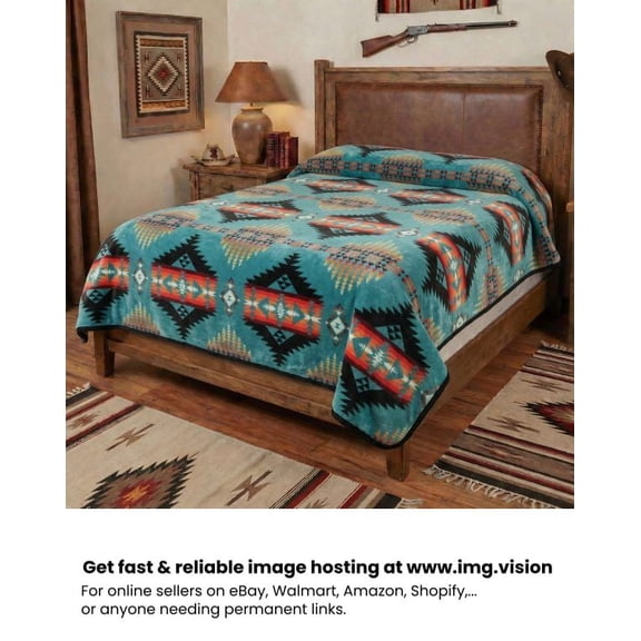 Queen Size 2ply Flannel Blanket,Turquoise