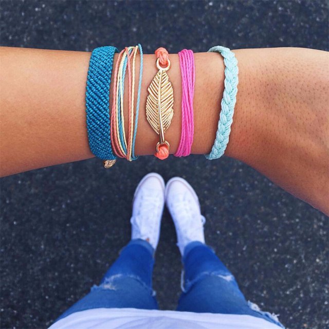Braided Bracelet Adjustable Chic Multicolor Aesthetic Jewelry Drawstring Handcrafted Hand Rope Women Accessories for Teen Girls Dark Blue