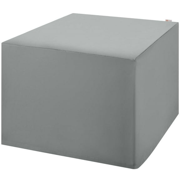 Ottoman Lounge Chair, Grey Gray, Stainless Metal, Outdoor Patio Balcony Cafe Bistro Garden Hospitality Restaurant, Modern Contemporary HB33203