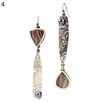Grandest Birch Women Waterdrop Shape Rhinestone Dangle Ear Stud Long Hook Earrings Jewelry Gift Alloy Silver