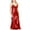 Red, variant on HEVIRGO Summer Silk Pajamas Nightgown Women Pleated V Neck Sleeveless Maxi Nightdress,1# L