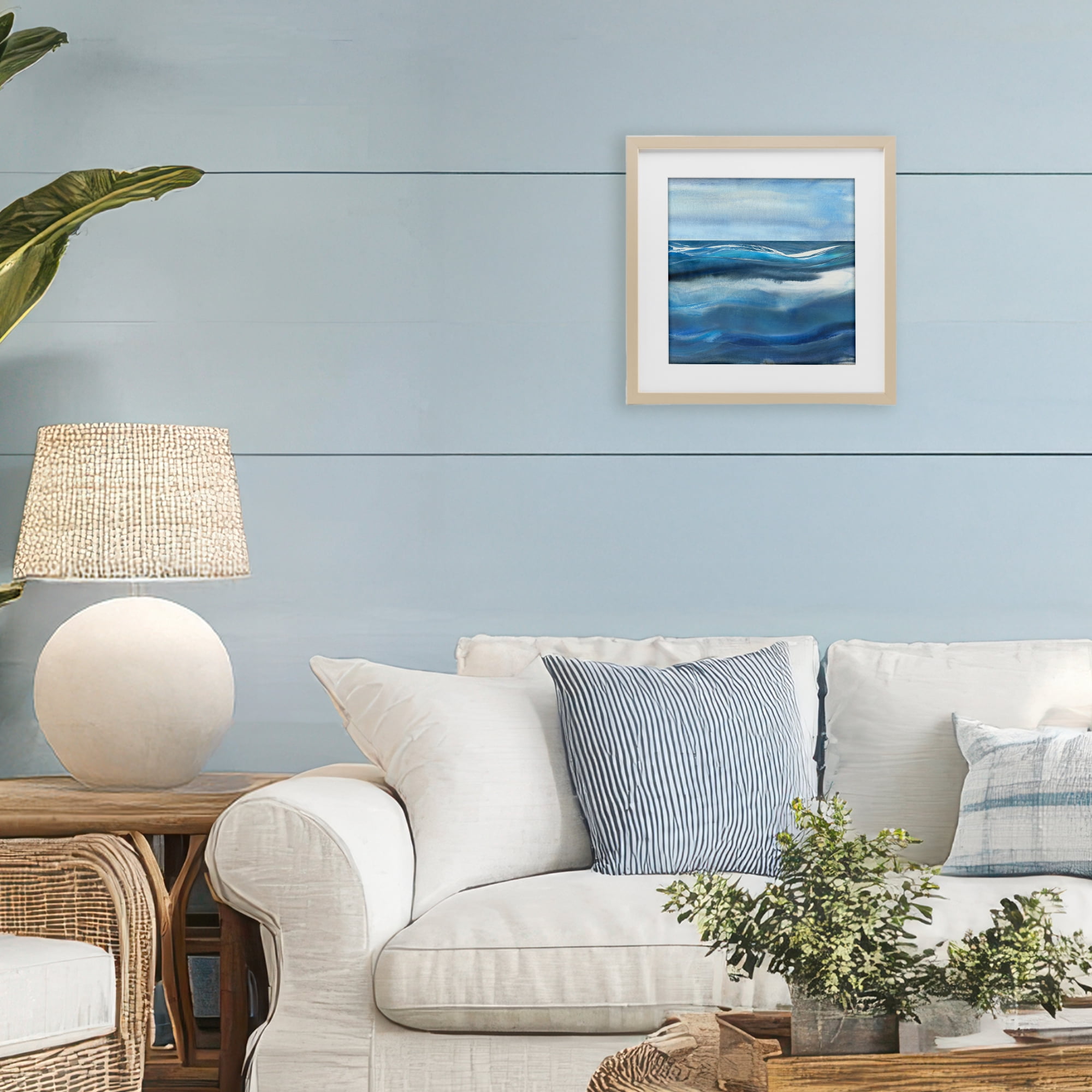 Stupell Industries Calm Expanse of Ocean Waves Birch Framed Print Under Glass, design by Susan Jill