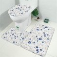 thumbnail image 2 of White Daisy Flower Pattern Bathroom Rugs Sets 3 Piece,Toilet Cover Set,Absorbent Non Slip Bathroom Mats Sets with U-Shaped Contour Rug Toilet Rug Set, 2 of 5