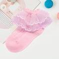 thumbnail image 4 of Baby Girl Socks Spring Autumn Cute Cotton Delicate Embroidery Lace Princess Socks Pink 3-4 Years, 4 of 4