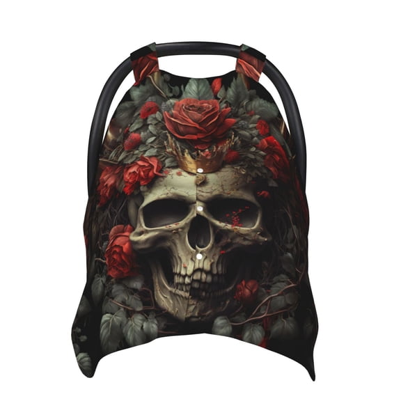 Car Seat Cover Baby - Classical Rose Crown Skull Breathable Infant Car Seat Cover for Baby Carseat, Lightweight Comfort Baby Essentials Must Haves Newborn Stuff for Girl Boy