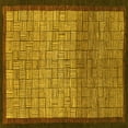 thumbnail image 1 of Ahgly Company Machine Washable Indoor Square Abstract Yellow Modern Area Rugs, 6' Square, 1 of 4
