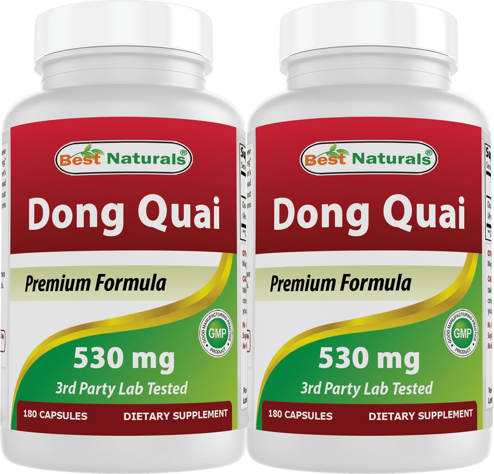 2 Pack Best Naturals Dong Quai 530 mg 180 Capsules