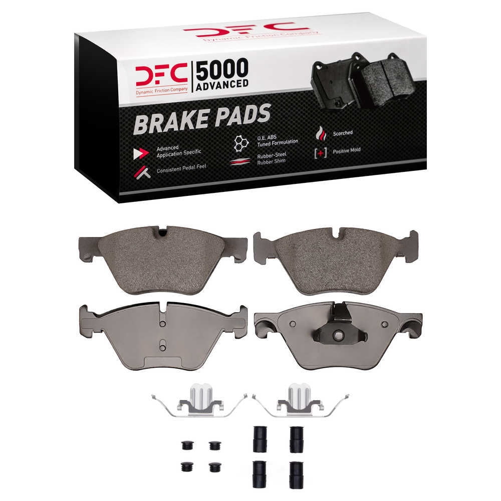Dynamic Friction Company 1552-1504-01 DFC 5000 Advanced Brake Pads - Ceramic and Hardware Kit - OE