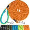 thumbnail image 1 of shiyou-15FT 30FT 50FT Training Leash for Dogs, Nylon Rope Dog Leashes with 2 Swivel Hooks and Comfortable Padded Handle, Puppy Leash Lead for Small Medium Large Dogs Training, Playing, Camping,Backya, 1 of 4