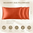 thumbnail image 4 of THXSILK 25 Momme Luxury Silk Pillowcase with Gift Box, Both Side Grade 6A Mulberry Silk, Hidden Zipper Pillowcase for Hair and Skin, Gift Set, Brickred, King Size(20"x36"), 4 of 6
