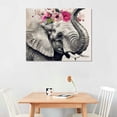 thumbnail image 2 of Orinice Elephant Flower Crown Fine Art Aesthetic Poster & Print Wall Painting for Home Decor Canvas Print Living Room Bedroom Office Wall Decor 16x12in, 2 of 6