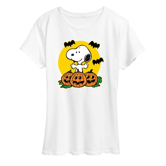 Peanuts - Snoopy Pumpkin Patch -Women's Short Sleeve Graphic T-Shirt