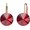 Red, variant on Austrian Crystal Round Drop Earrings for Women 14K Gold Plated Hypoallergenic Leverback Hoop Earrings