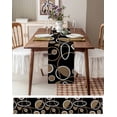 thumbnail image 6 of Table Runner Dresser Scarf 13 x 48 Inch Geometric Brown and White Round Line Black Texture Table Runners Non-Slip Heat Kitchen Dining Table Decor for Kitchen Farmhouse Indoor Outdoor Home Party, 6 of 7