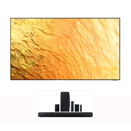 Samsung QN75QN800BFXZA 75" 8K QLED Quantum Mini LED HDR Smart TV with Samsung HW-Q910B 9.1.2ch Soundbar with Subwoofer and Rear Speakers (2022)