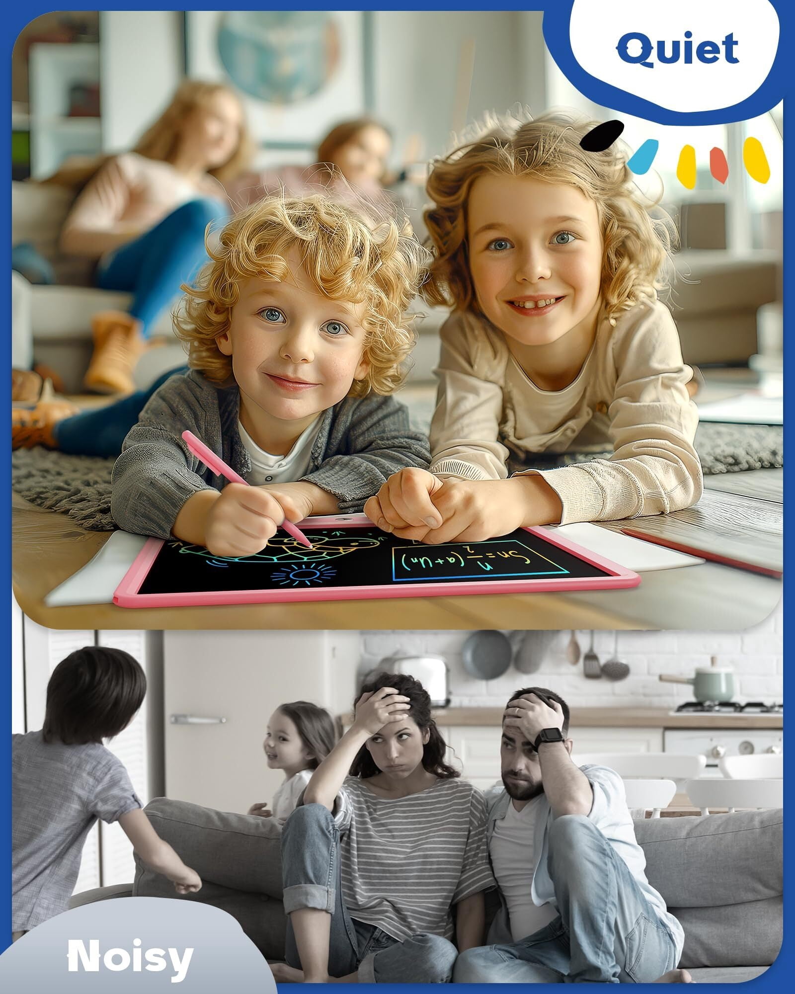10 Inch LCD Writing Tablet for 3-8 Year Olds - Electronic Drawing Pad and Doodle Board as Educational Birthday Gifts for Girls and Boys (Pink)