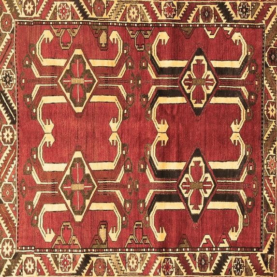 Ahgly Company Indoor Square Persian Brown Traditional Area Rugs, 7' Square