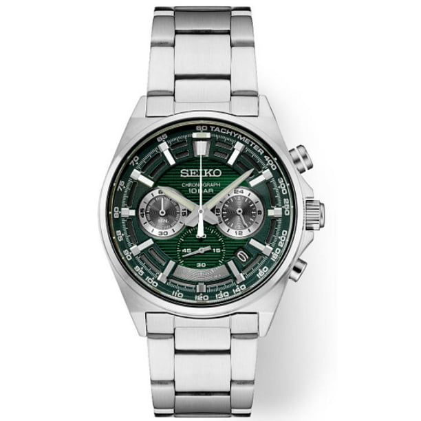Men's Seiko Essentials Chronograph Green Dial Watch SSB405 