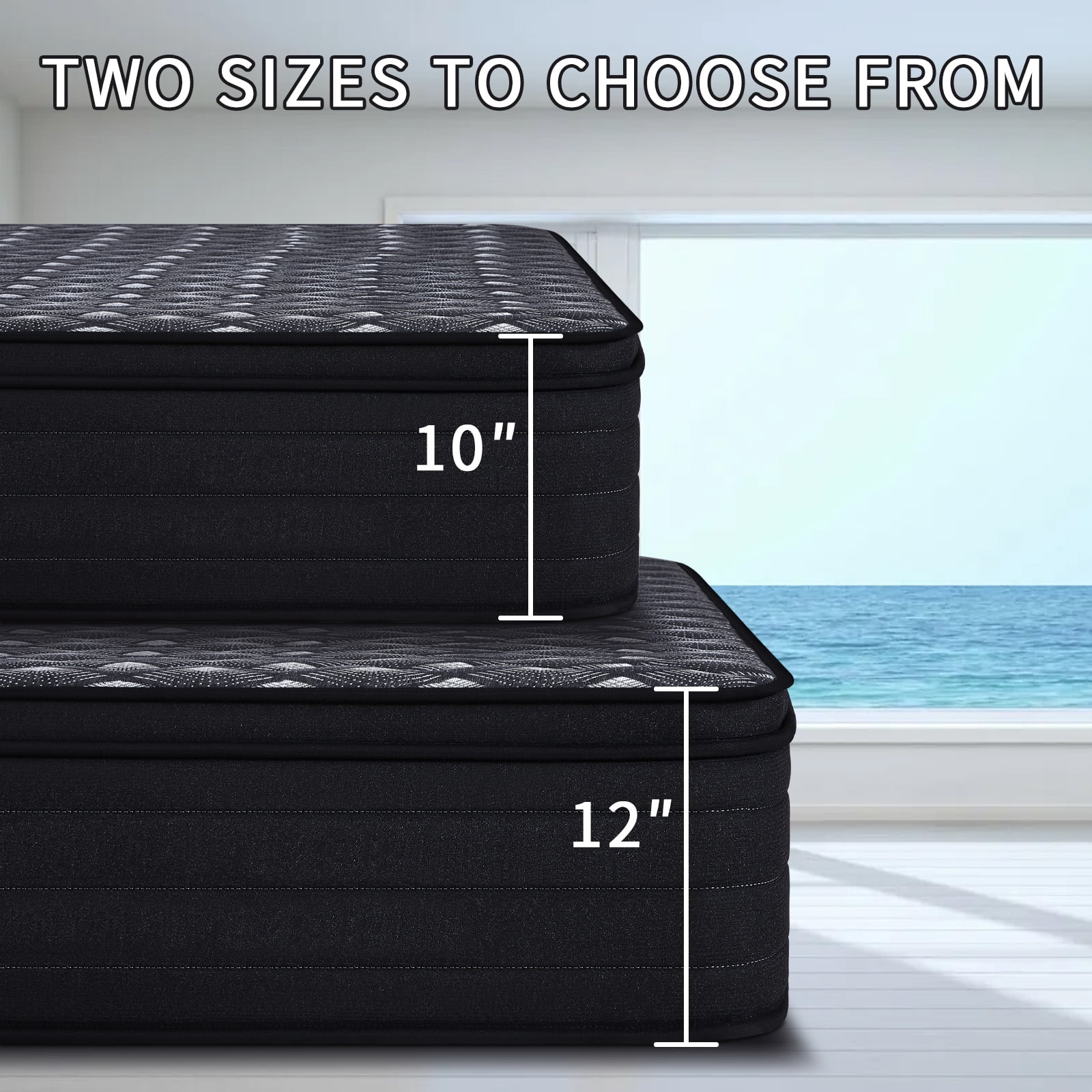 Full Size Mattress, 10 Inch Gel Memory Foam and Individual Pocket Springs,Medium Firm Spring Hybrid Mattress in a Box,CertiPUR-US