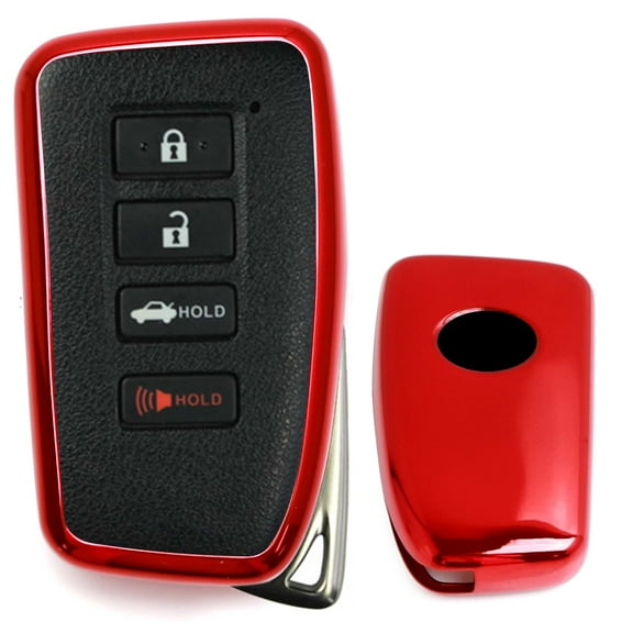 Chrome Finish Red TPU Key Fob Protective Cover Case For Lexus is ES GS RC NX RX LX 200 250 350 Remote Key