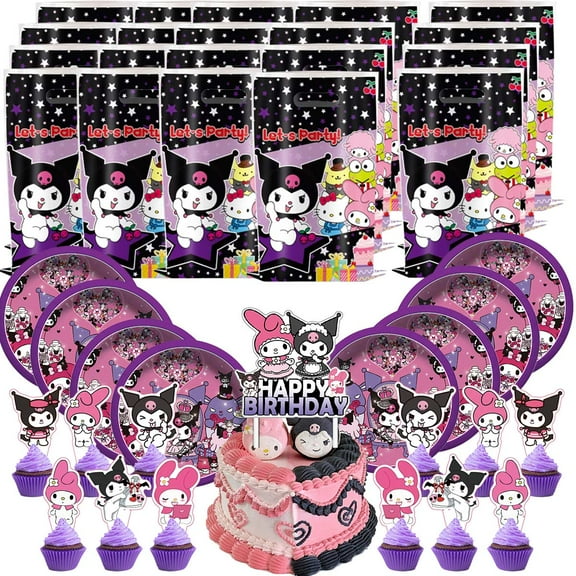 Kuromi Gift Bags Plates Candy Treat Birthday Party Supplies Decorations Decor Goodie Bag