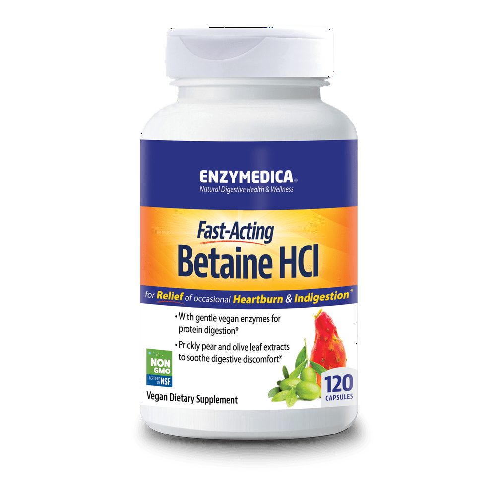 Enzymedica, Betaine HCl, Supports Gentle Relief from Occasional