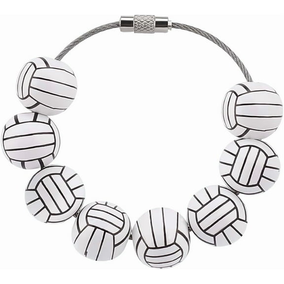 1 Box 2Pcs Sport Charms for Bogg Bag Wooden Volleyball Beaded Charms with Iron Zipper Clips Anti Theft for Bag Decoration used for DIY