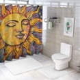 thumbnail image 7 of Orinice Sun Faces Stars Bathroom Decor Set Polyester Fabric Shower Curtain with Hooks 60x72, 7 of 7