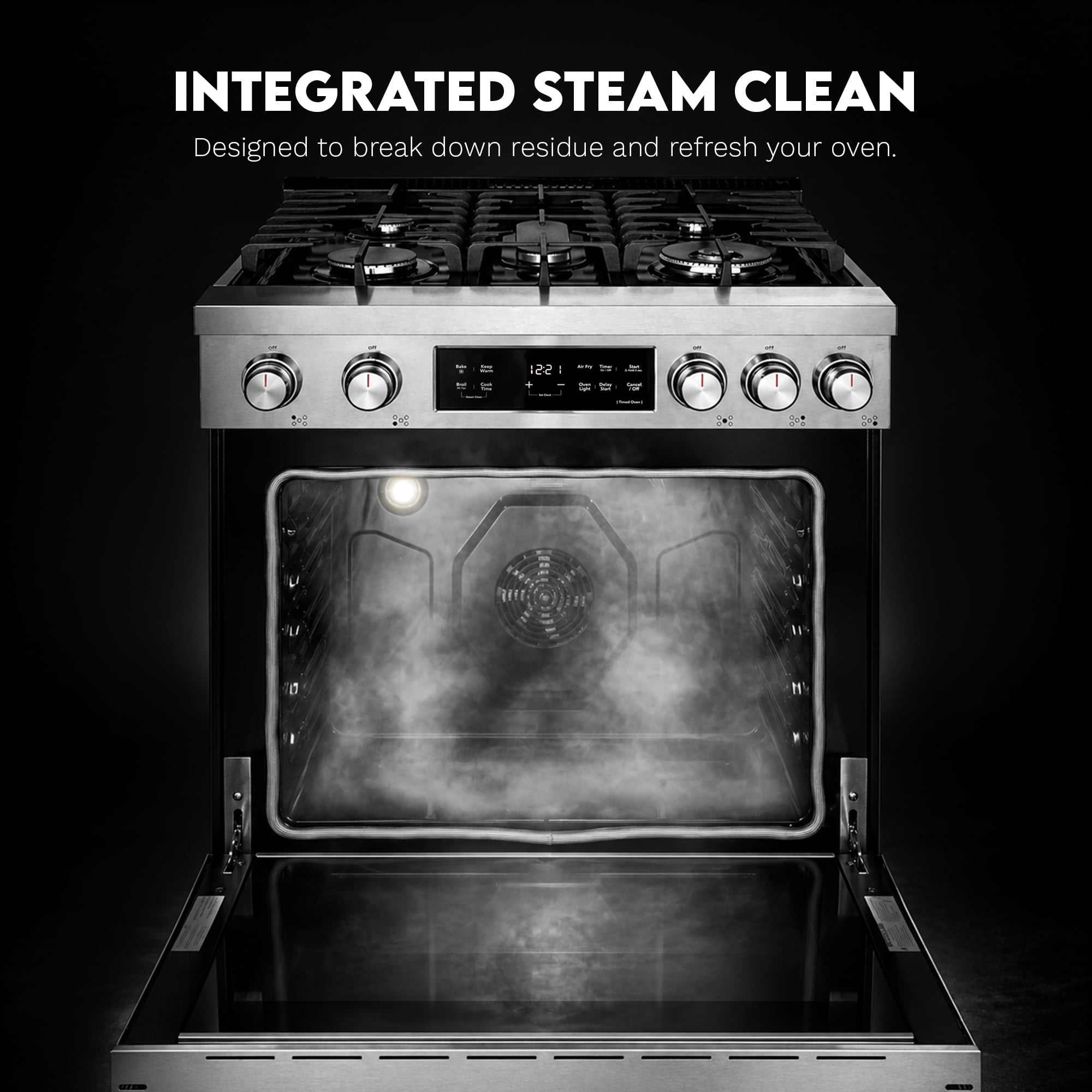 Cosmo 30 in. Stellar Collection 4.8 cu. ft. Gas Range, 5 Burners, Convection Oven, Cast Iron Grates, Stainless Steel
