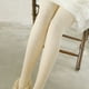 thumbnail image 4 of Minnieouse Medias a rayas de camello blanco crema para mujer, pantimedias cálidas ligeras y cómodas para invierno Medias Blanco lechoso, 4 of 6