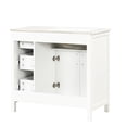 thumbnail image 3 of 36" Bathroom Vanity Cabinet, Solid Wood & , White, Sink On Left, 2 Doors, 3 Drawers Modern With - Construction, Two Three Drawers, Ceramic Left Side Of Bath, 3 of 6