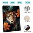 thumbnail image 5 of Leopard Face Tropical Flowers Canvas Wall Art, Wildlife Animal Prints Painting for Living Room Bedroom Bathroom Decor, Framed Ready to Hang Ready to hang-12"L x 8"W, 5 of 10