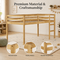 thumbnail image 4 of Miniyam Wood Twin Size Loft Bed for Kids, Space-Saving Design, Light Oak, 4 of 8