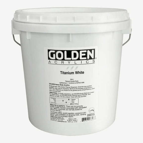 Golden Heavy Body Artist Acrylics - Titanium White, 128 oz Jar