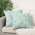 thumbnail image 2 of Unique Bargains Cute Pattern Throw Pillow Covers 4 Pcs Spandex Pillowcases For Home Sofa Magnolia/Small Green Leaves 16" x 16", 2 of 6
