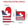thumbnail image 2 of Cauagu USA Switzerland Print Oven Mitts and Pot Holders 4 pcs Set,Extra Thicken Long Kitchen Oven Glove Potholders BBQ Gloves-Oven Mitts and Pot Holders(11 Inch), 2 of 6