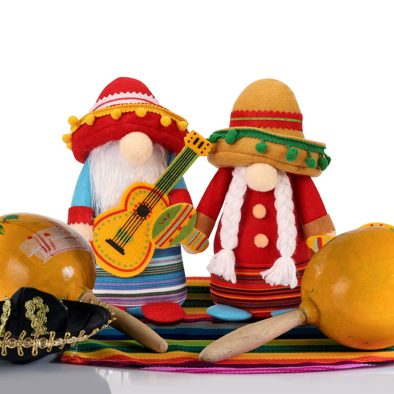 Collectible Dolls Gnomes for Home Decorations Mexican Doll Set Mexican  Carnival Decoration Gnomes Plush Doll Desktop Tiered Tray Dwarf Doll  Faceless Ornaments 