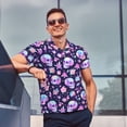 thumbnail image 4 of Fotbe crystal Skull flower cool Camiseta Polo de Golf para Hombre con Estampado – Camisa Deportiva Transpirable con Cuello Abotonado-Large, 4 of 6