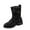 Black, variant on Dasayo Women Booties Motorcycle Western Ankle Black Riding Non Slip Lace up Buckles Boots Ladies Shoes 36