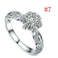thumbnail image 2 of Elneeya Clearance Rings for Women Luxury Women's Silver Shiny Ring Wedding Engagement Diamond Ring Fashion Jewelry Party Peace Anniversary Accessories, 2 of 6