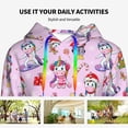 thumbnail image 4 of Daiia Christmas Unicorns Pattern Women's Fashion Hoodies & Sweatshirts with Kangaroo Pocket Hooded Sweatshirt with Eye-catching Drawstrings-Small, 4 of 7