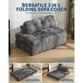 thumbnail image 3 of Folding sofa cama convertible sleeper chair con pillow foldable mattress foam couch para small-space sala de estar (gris), 3 of 7
