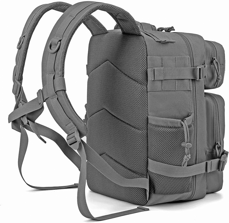 25L/45L Durable Nylon Hiking Backpack for Men, Multi-Day Camping & Travel Backpack with MOLLE System & Side Bottle Pockets