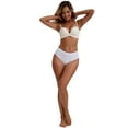 thumbnail image 5 of Unique Bargains Women's Cotton High Waist Bright Trim Briefs L White, 5 of 6