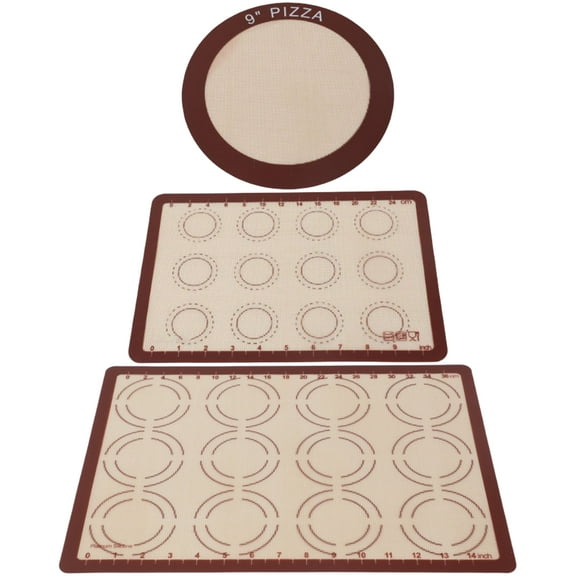 3 Pieces Food Grade Silicone Baking Mats Heat Resistant Non-Stick Surface