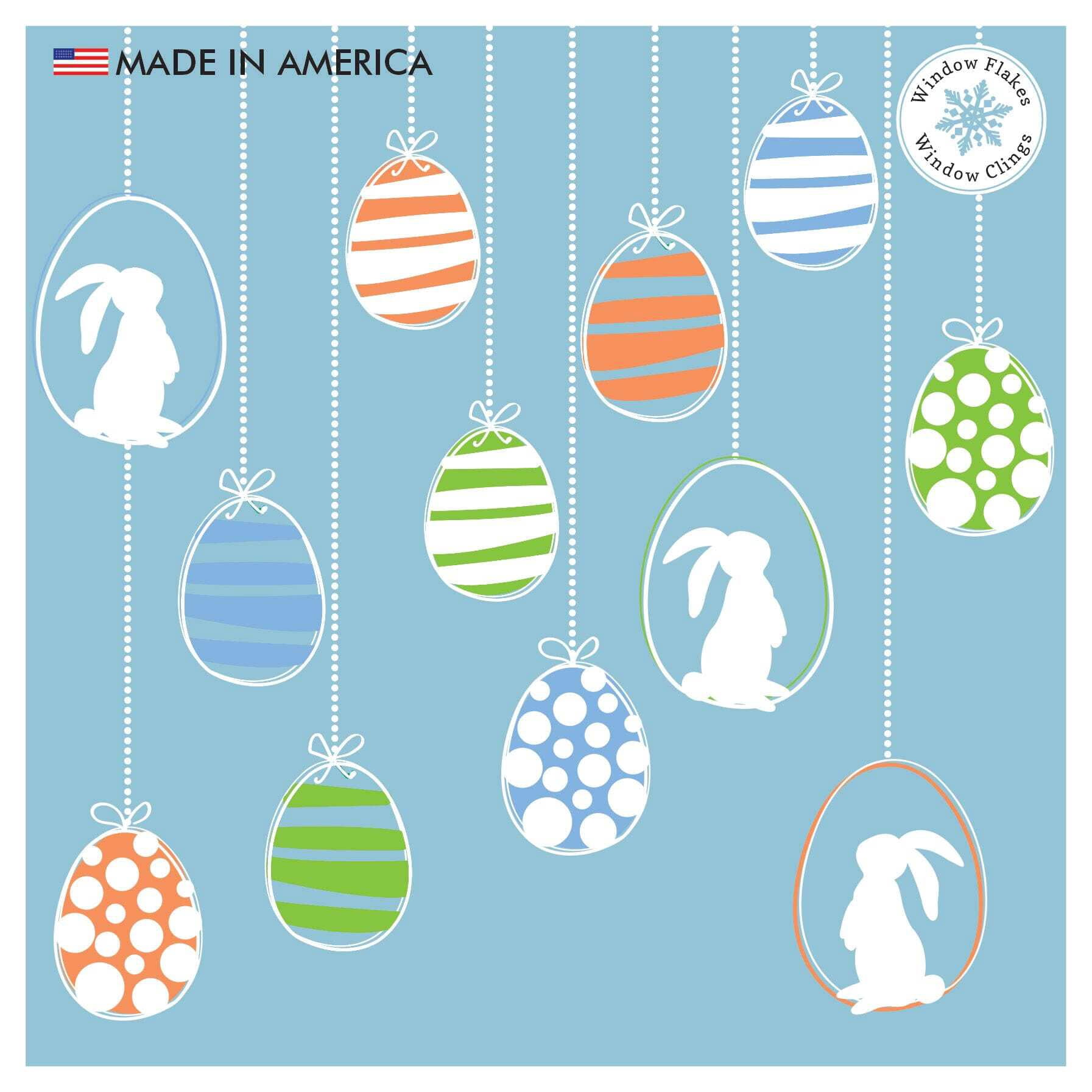 Colorful Abstract / Bunny Hanging Easter Eggs (Set of 12)