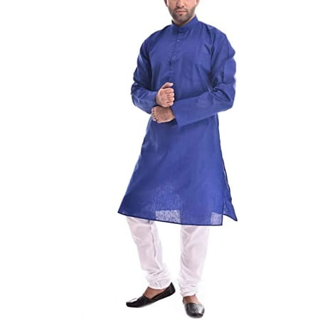 

Royal Kurta Mens Khadi Linen Kurta Pyjama Set (42 Royal Blue)