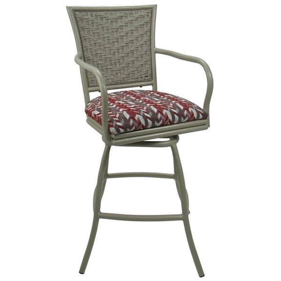 Outdoor Patio Bar Stool 30" Erin - Simi Desert Rose (Red) - Beige