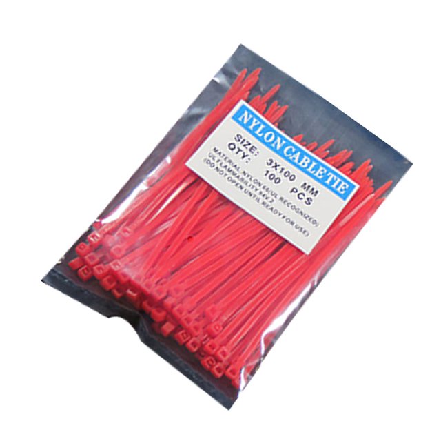 Naiovety Paquete de 100 bridas de nailon para cables, reutilizables, autoblocantes, resistentes, color sólido, industriales, para oficina Almacenamiento y organización del hogar Rojo